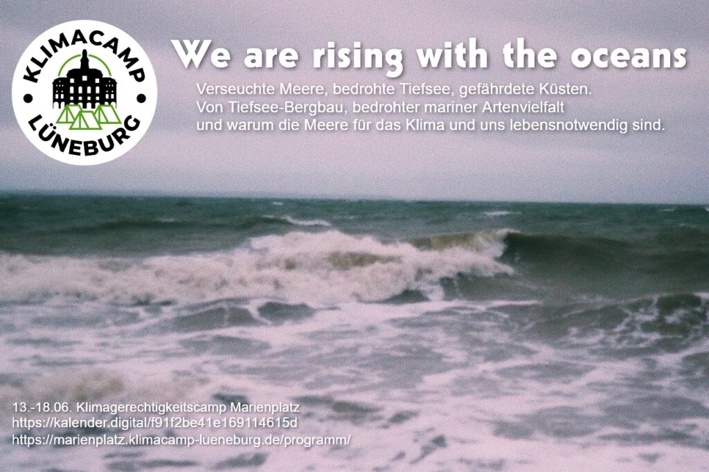 Sharepic Themenwoche Ozeane: We are rising with the oceans